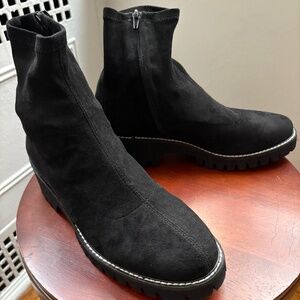 Coconut by Mattise Black Lug Sole Bootie Textile (suede)8.5/9